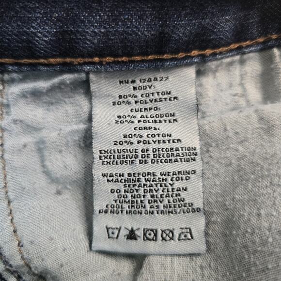 DKNY Mott Jeans Women's 20 (waist 32) Blue Dark Wash Slightest Distress Straight - Picture 5 of 16